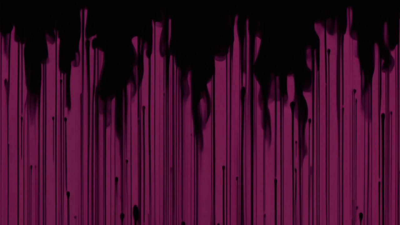 Black Paint Dripping Down on a Dark Magenta Background