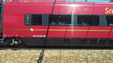 italo train traveling through turin, italy