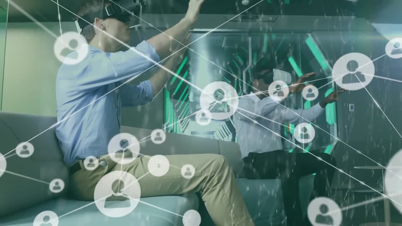 가상현실 네트워크와 온라인 커뮤니티 인터페이스.