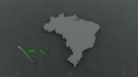 brazil map and flag background 4k