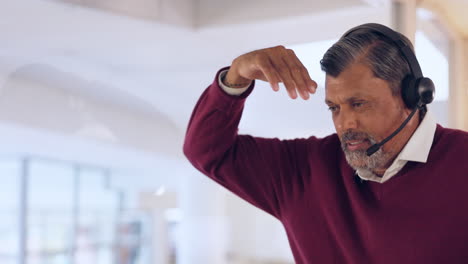 stress, phone call and frustrated man
