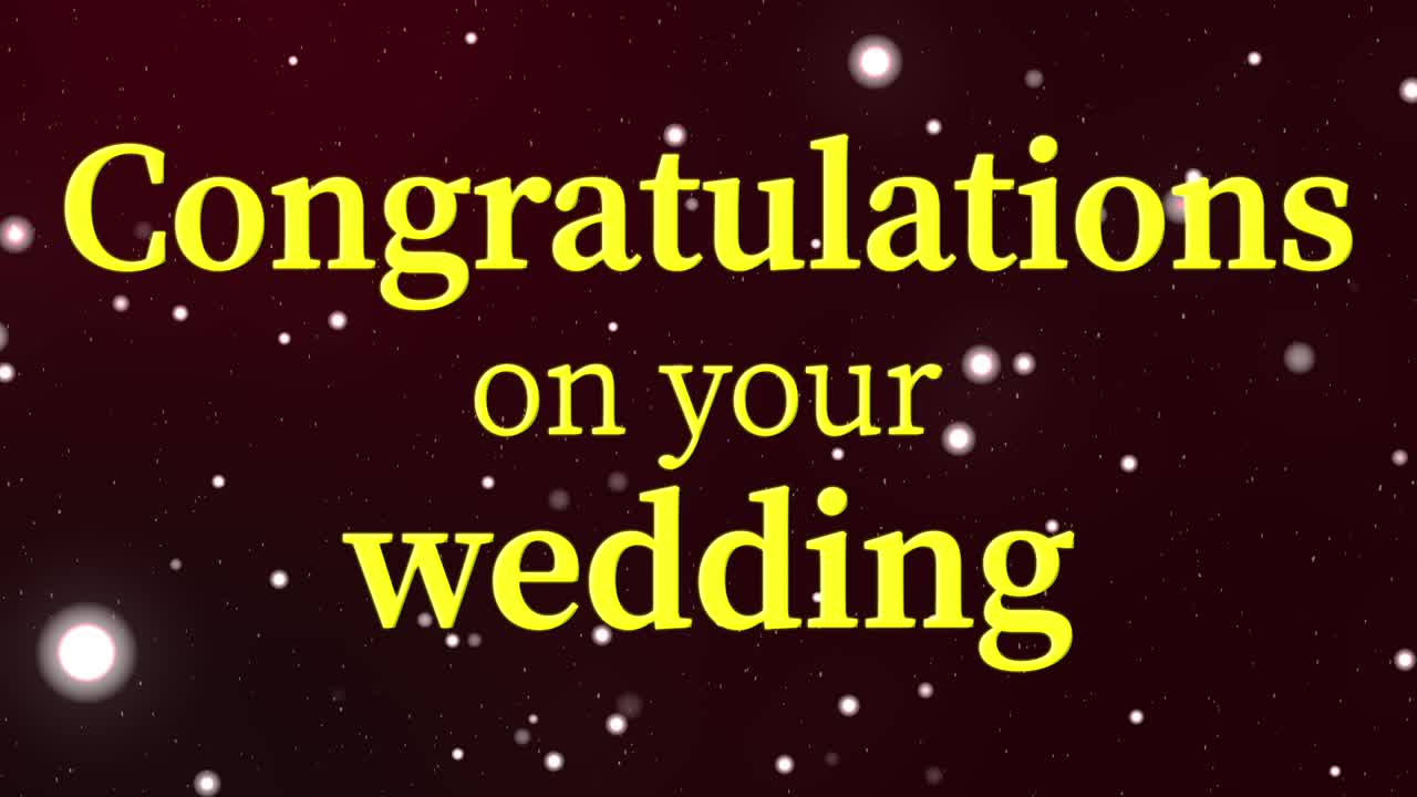 Congratulations on your wedding message text animation motion graphics
