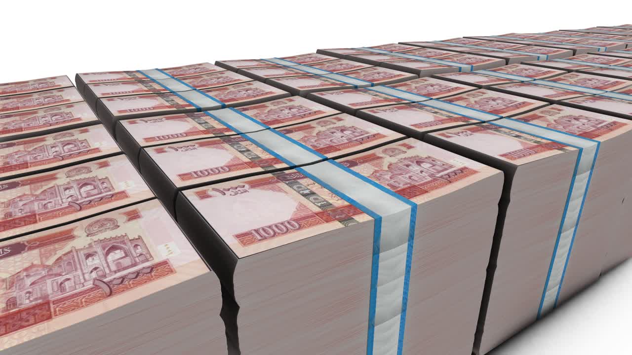 아프가니스탄의 3d 애니메이션 1000 아프가니 지폐