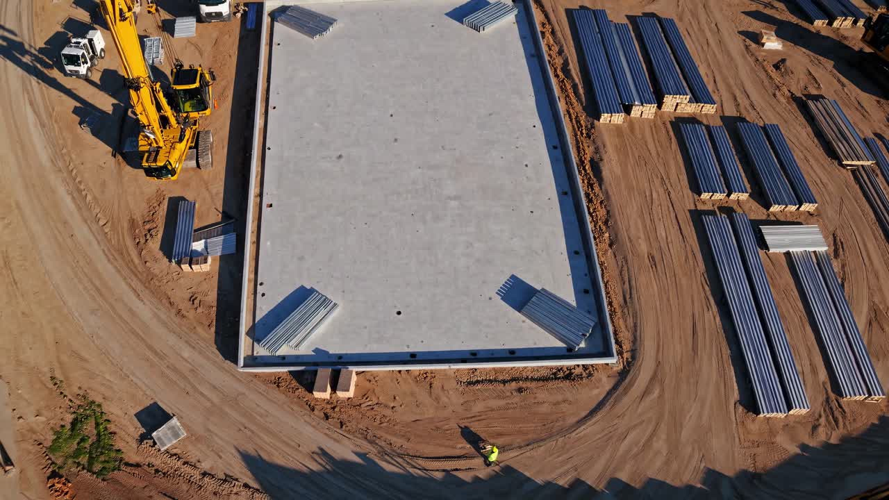 Construction Site - Foundation Pouring and Site Preparation