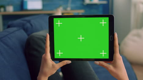 close up of woman hands holding isolated tablet computer