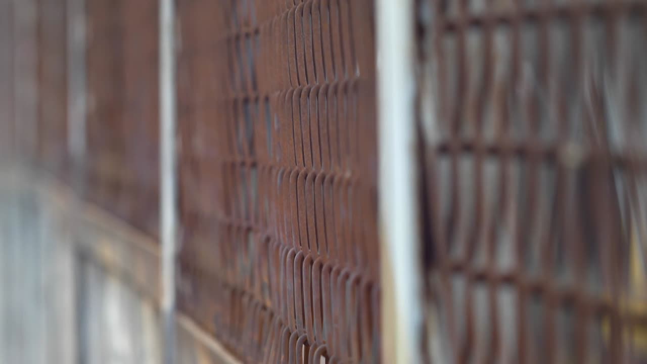 Rusted Fence Close-Up Shallow Focus