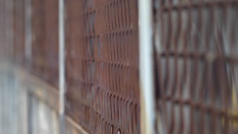 rusted fence close-up shallow focus