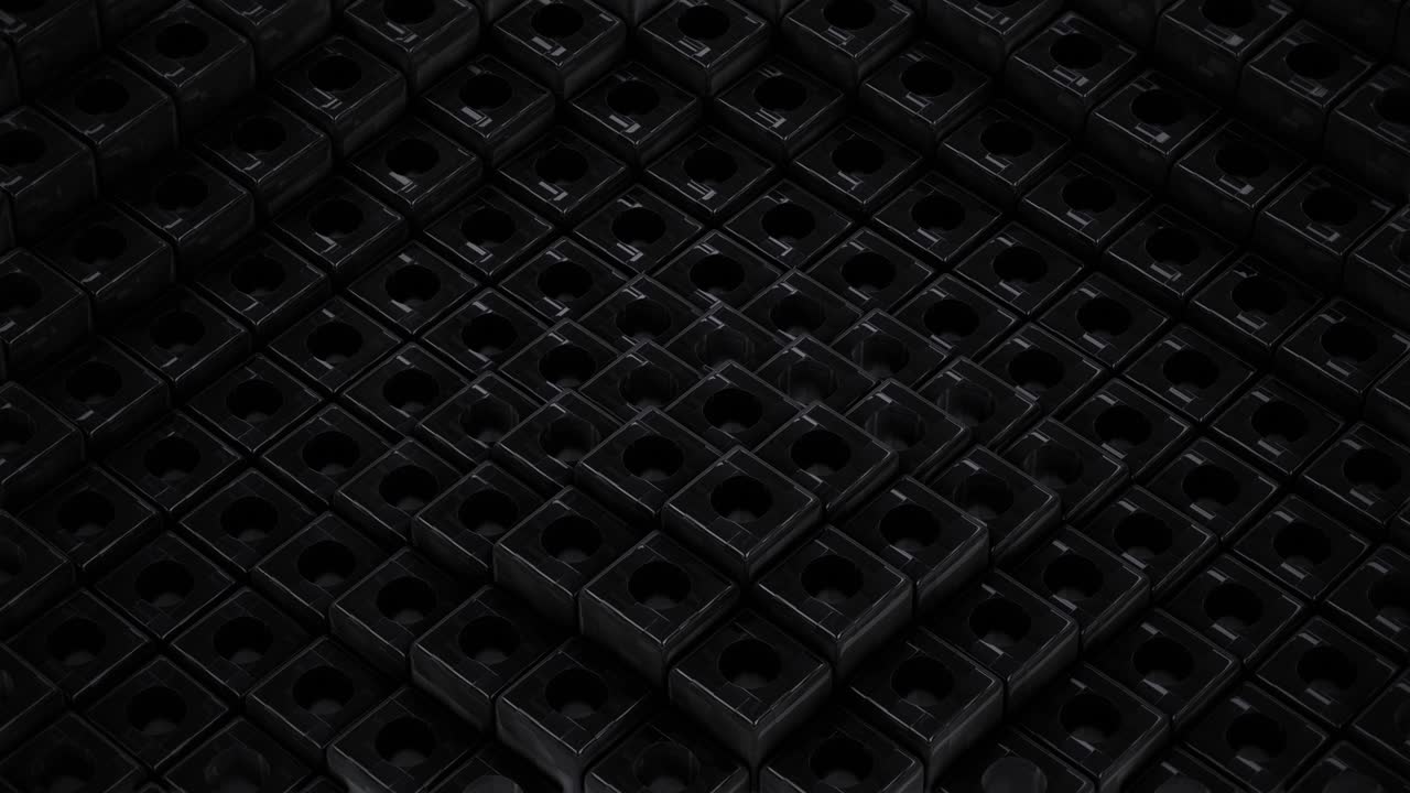 Surface made of metal cubes that emit red spheres.