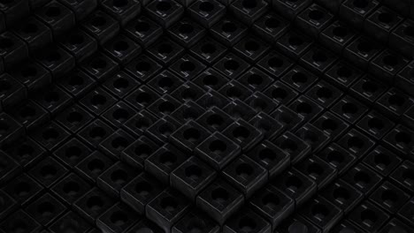 surface made of metal cubes that emit red spheres.