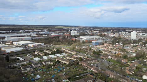 Stevenage-Hertfordshire-Reino-Unido-Punto-De-Vista-Aéreo-4k