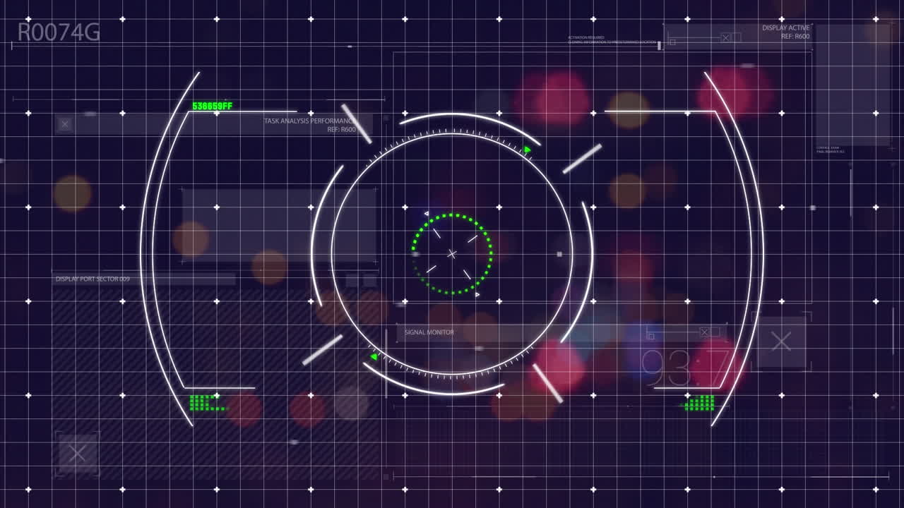 초점이 맞지 않는 도로 교통에 대한 범위 스캔과 데이터 처리의 애니메이션