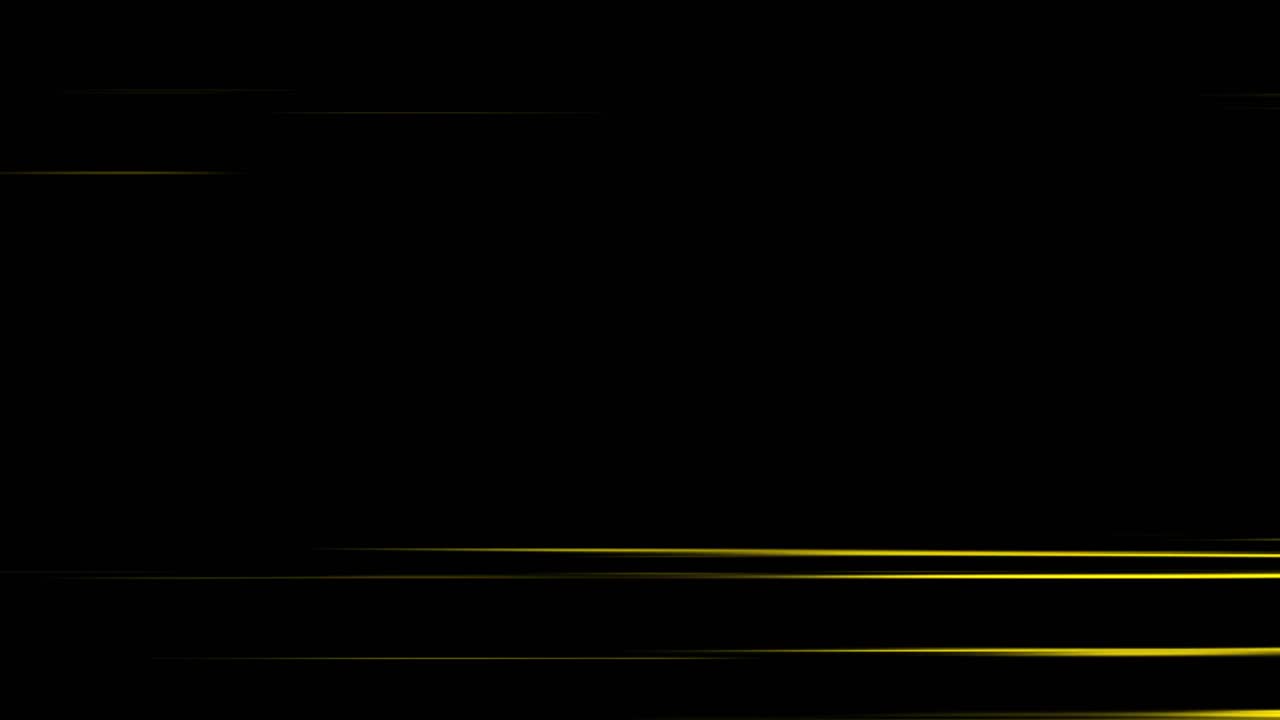 Horizontal yellow anime-style speed lines with a glitchy VHS texture streak across the screen, a perfect overlay for retro or sci-fi projects