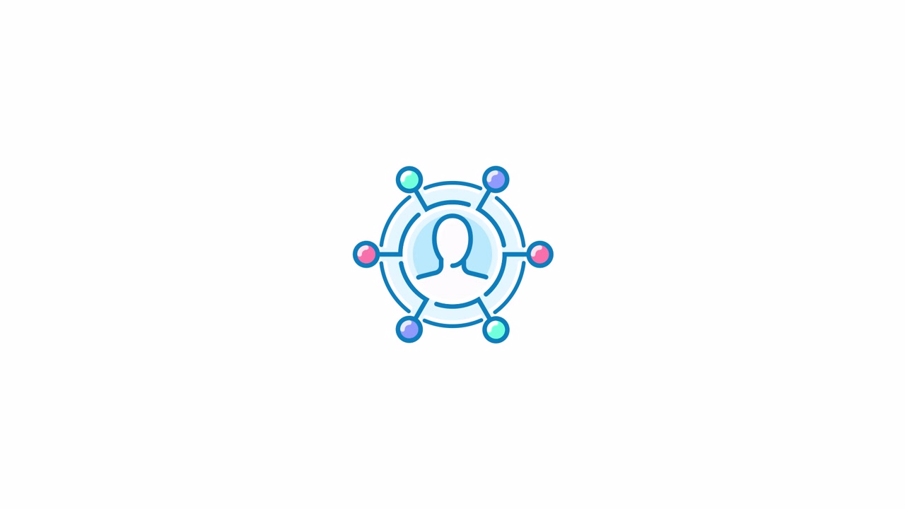 Icona animata di una persona in una connessione di social network