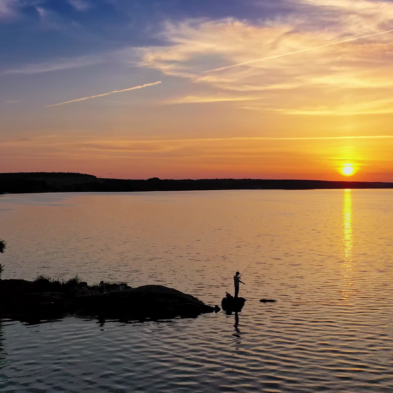 Flying over beautiful river