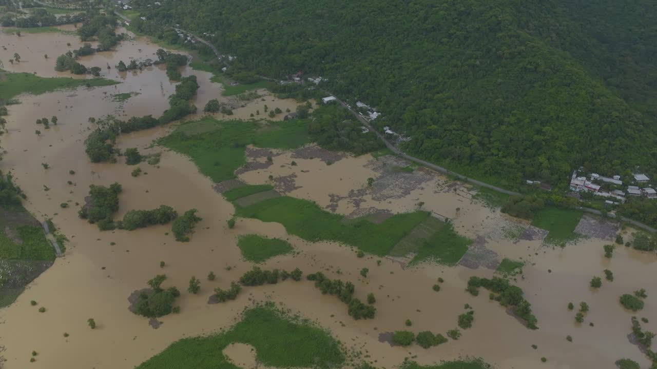 베라 크루즈, zongolica, 멕시코에서 홍수 허리케인 폭풍우 - 공중 비행