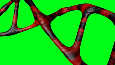il dna si muove sullo schermo verde.