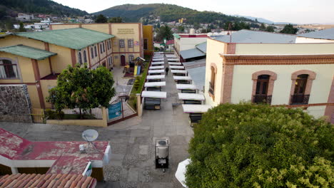 shot of totally empty streets during pandemc in el oro mexico