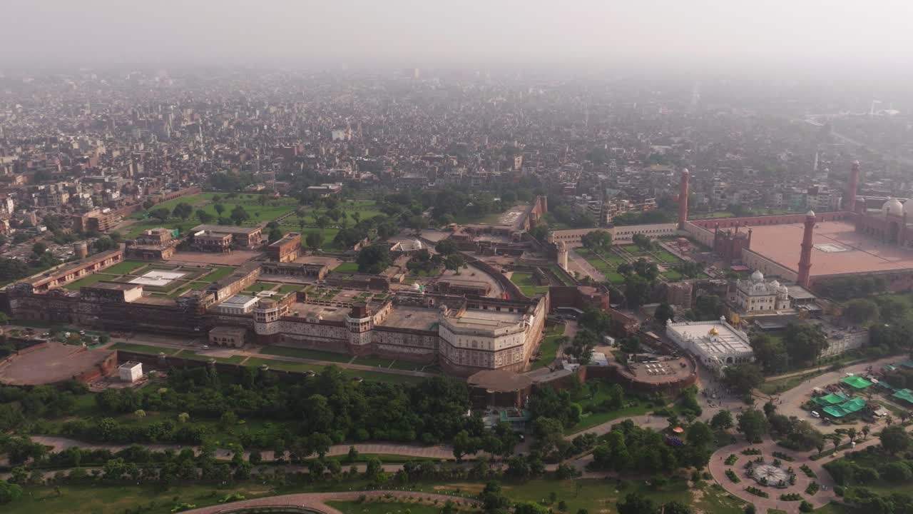 Aerial View of Red Fort and Old Delhi, India