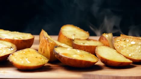 close-up of delicious roasted potatoes