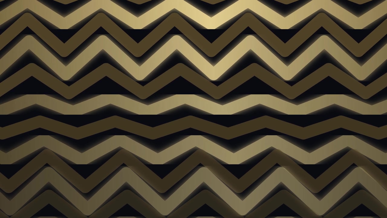 Abstract Golden Zigzag Pattern Moving in Waves