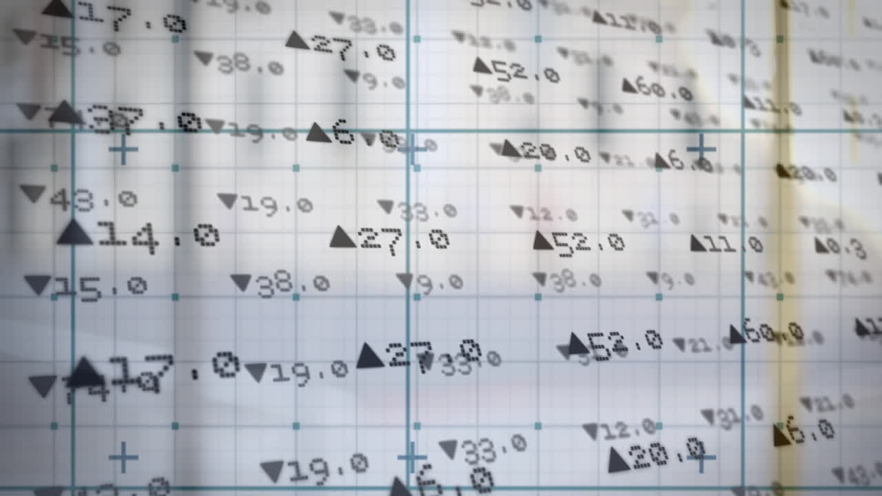 animación del procesamiento de datos estadísticos sobre el paisaje urbano