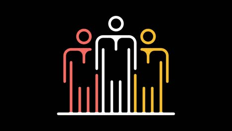 habilidades de trabajo en equipo animación de icono de línea con alfa