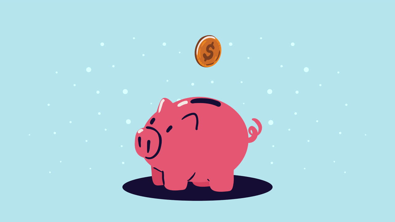 coin money dollar with piggy