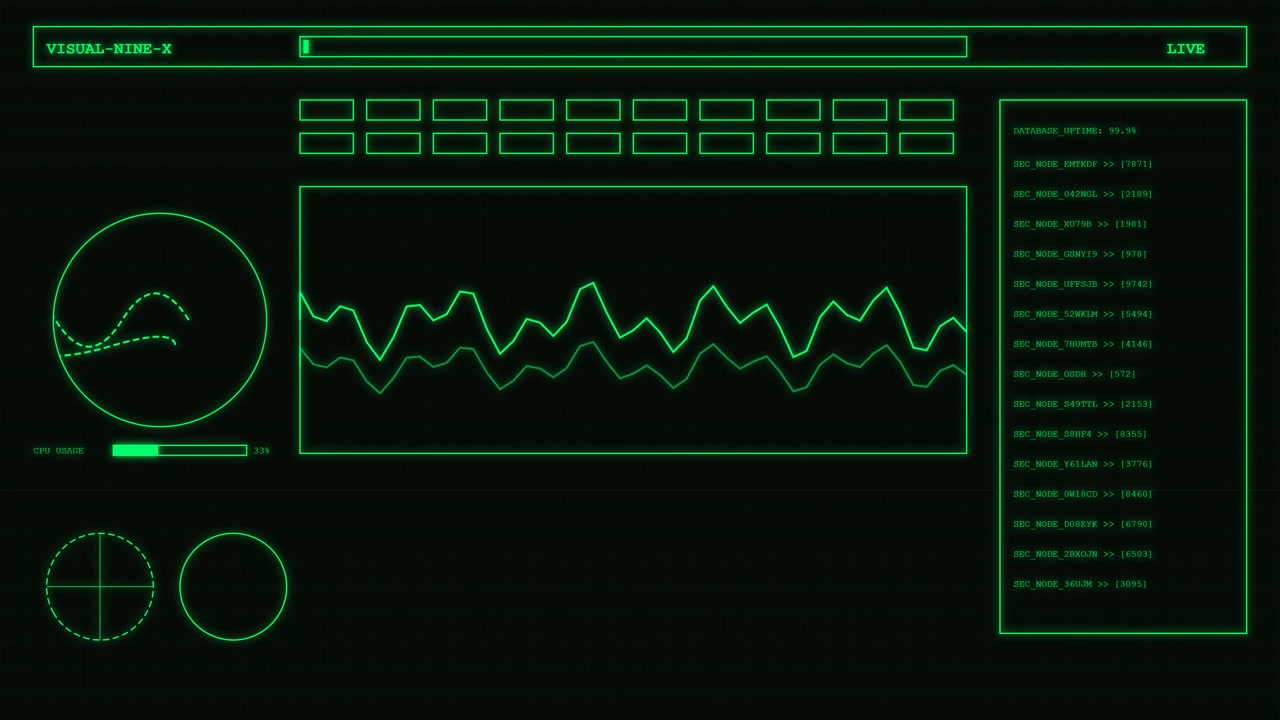Digital Interface Displaying Real-Time Data and System Monitoring