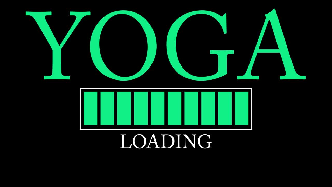 Yoga. Text with Loading, Downloading, Uploading Bar Indicator.