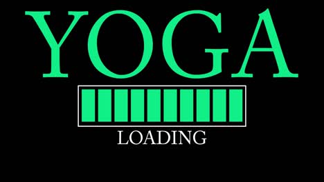 yoga. text with loading, downloading, uploading bar indicator.