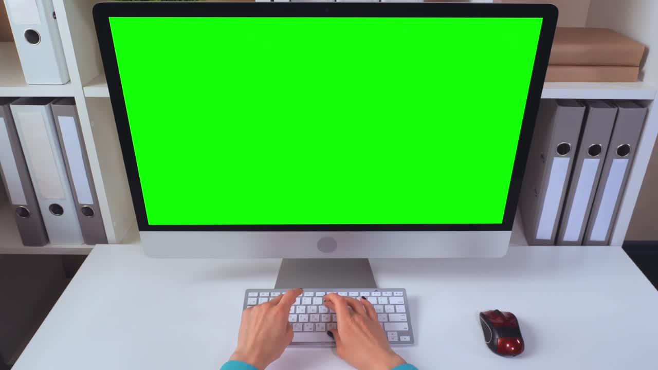 gerente que ingresa datos en el ordenador