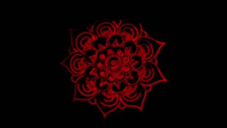 mandala abstract ornamento multicolor de neón línea de movimiento. 4k patrón de video mandala de la india.