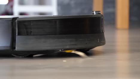 robot vacuum cleaner starts cleaning, hit an object and turns around