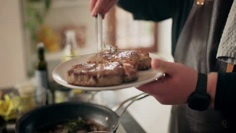 preparing a delicious steak dinner