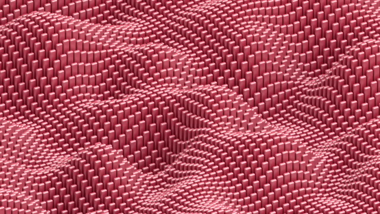 superficie ondulada con cubos rojos redondeados en matte fondo de animación