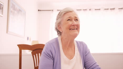 Thoughtful-senior-woman-sitting-at-home