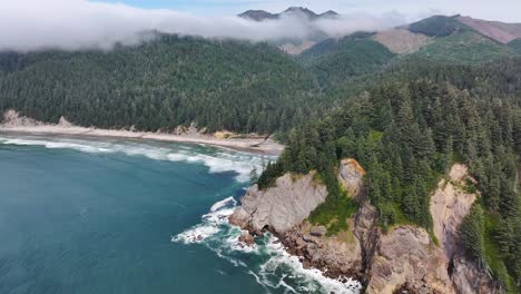 oregon coast  dramatic aerial shot