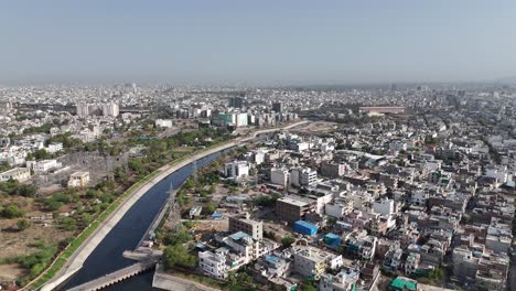 high-angle shot of jaipur's tightly clustered residential blocks.