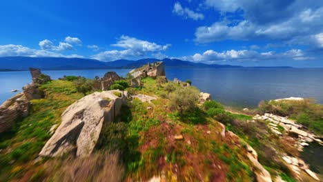 fpv drone flies over the ruins of the ancient city herakleia