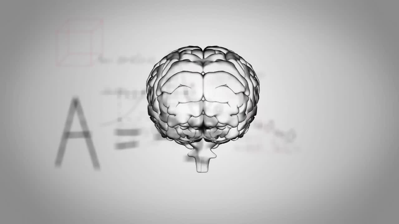 animación del cerebro sobre ecuaciones matemáticas