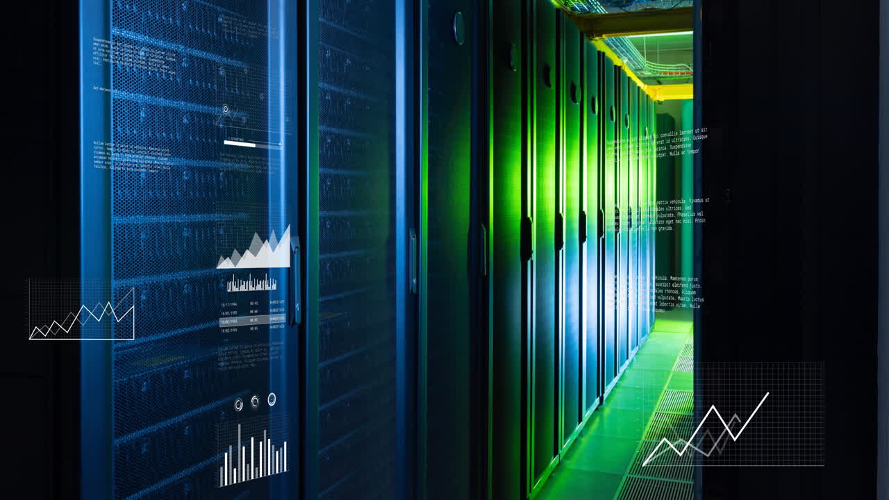 Animation of financial data processing over computer servers