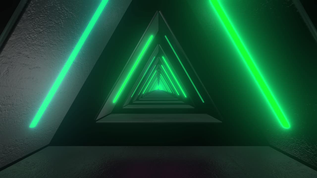 túnel de neón triangular