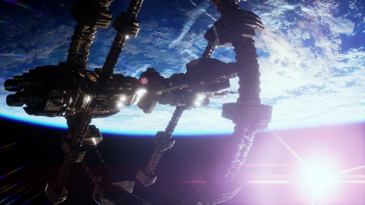 nave madre alienígena cerca de la tierra elementos proporcionados por la nasa