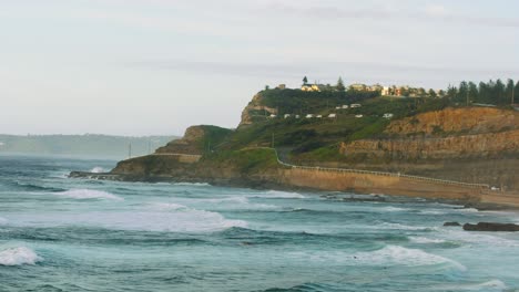 Newcastle-Beach-looking-south,-NSW,-Australia