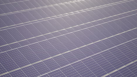 parallax closeup shot showing an vast array of solar panels