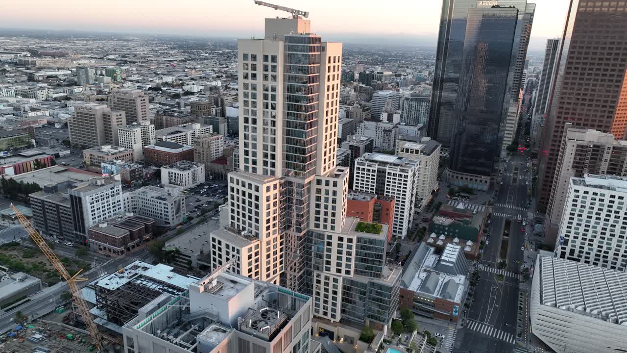 Downtown Los Angeles Financial District Aerial View