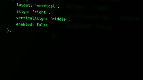 4k Programming code running down a computer screen terminal Loop Animation.