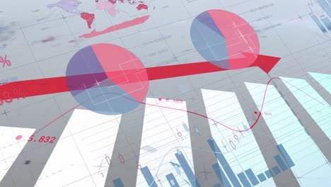animación del procesamiento de datos financieros sobre un fondo blanco