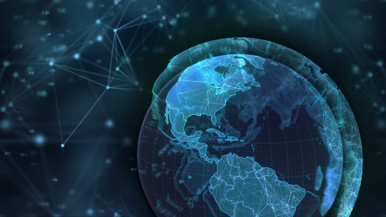 Animation of globe with numbers over black background