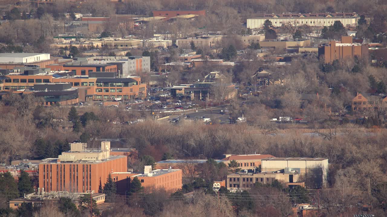 Flyfoto av industriområdet i Boulder, Colorado